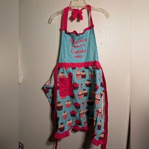 Cupcake Print Apron with Pink Accents